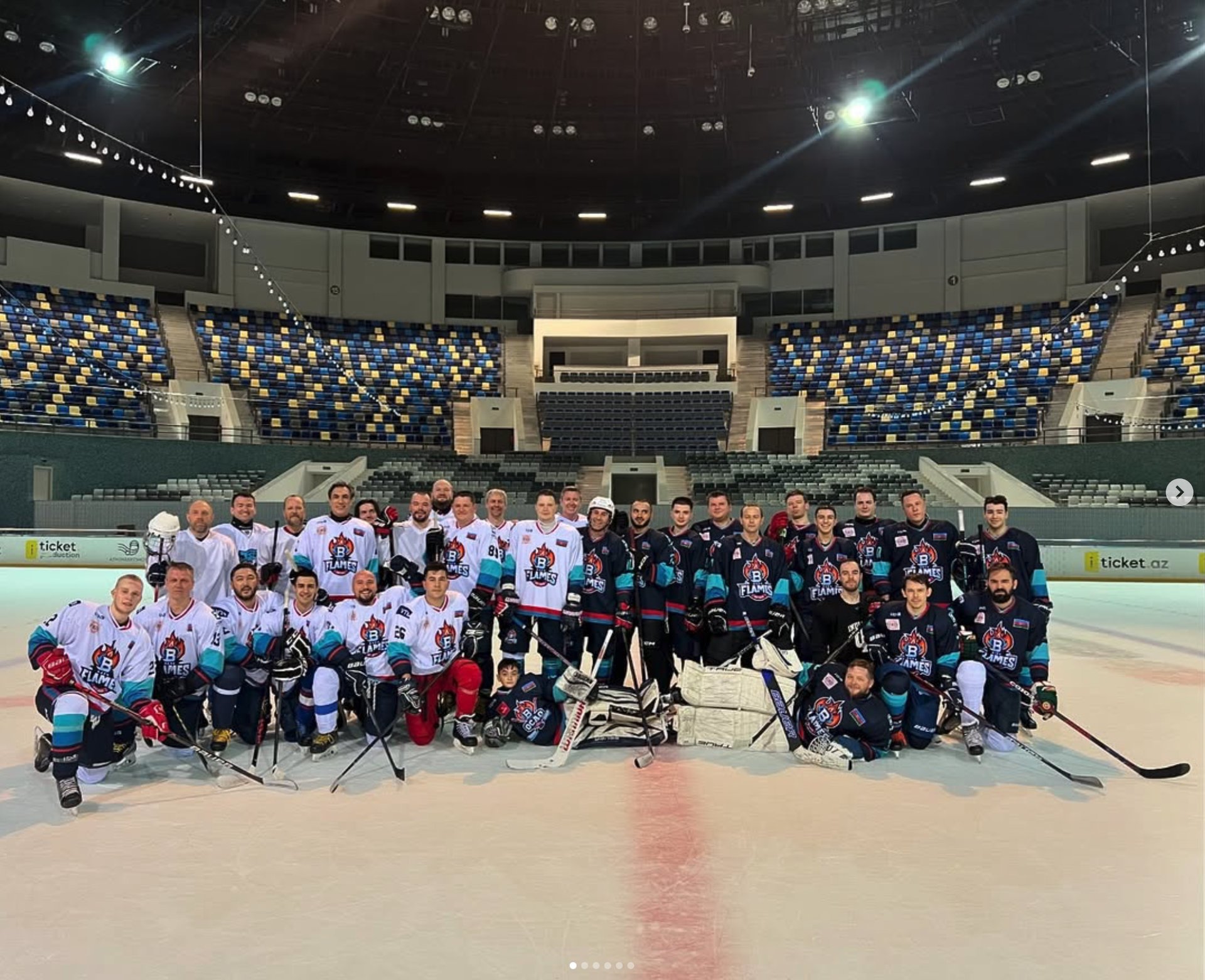 Сегодня для нас был очень важный день. Сегодня на льду @haydaraliyevsportscomplex нас уже 32 игрока @bakuflames.team. Историческое событие для хоккейной истории Азербайджана 🇦🇿